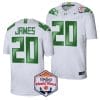Jordan James Jersey #20 Oregon Ducks Fiesta Bowl Patch 2024 Football White