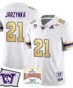 Joe Jarzynka Jersey #21 Washington Huskies Alamo Bowl Patch Football Husky Royalty