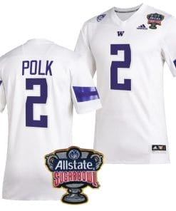 Ja'Lynn Polk Jersey #2 Washington Huskies Allstate Sugar Bowl Patch 2024 College Football White