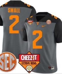 Jabari Small Jersey #2 Tennessee Volunteers Football Cheez It Citrus Bowl Patch Smoke Gray