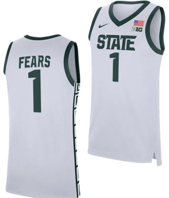 Jeremy Fears Jersey #1 Michigan State Spartans Replica Basketball 2023-24 White 8 Jeremy Fears Jersey #1 Michigan State Spartans Replica Basketball 2023-24 White