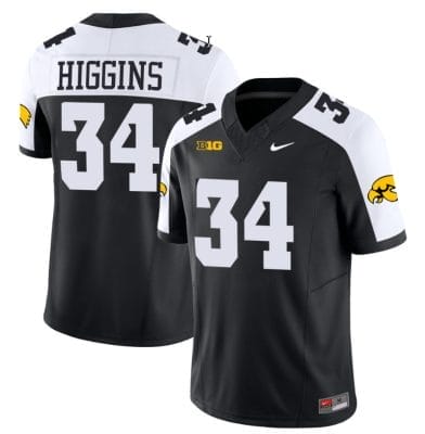 Jay Higgins Jersey #34 Iowa Hawkeyes Vapor Limited College Football Black Alternate