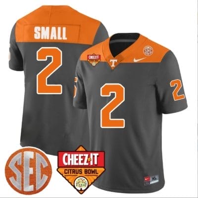 Jabari Small Jersey #2 Tennessee Volunteers Football Cheez It Citrus Bowl Patch Gray
