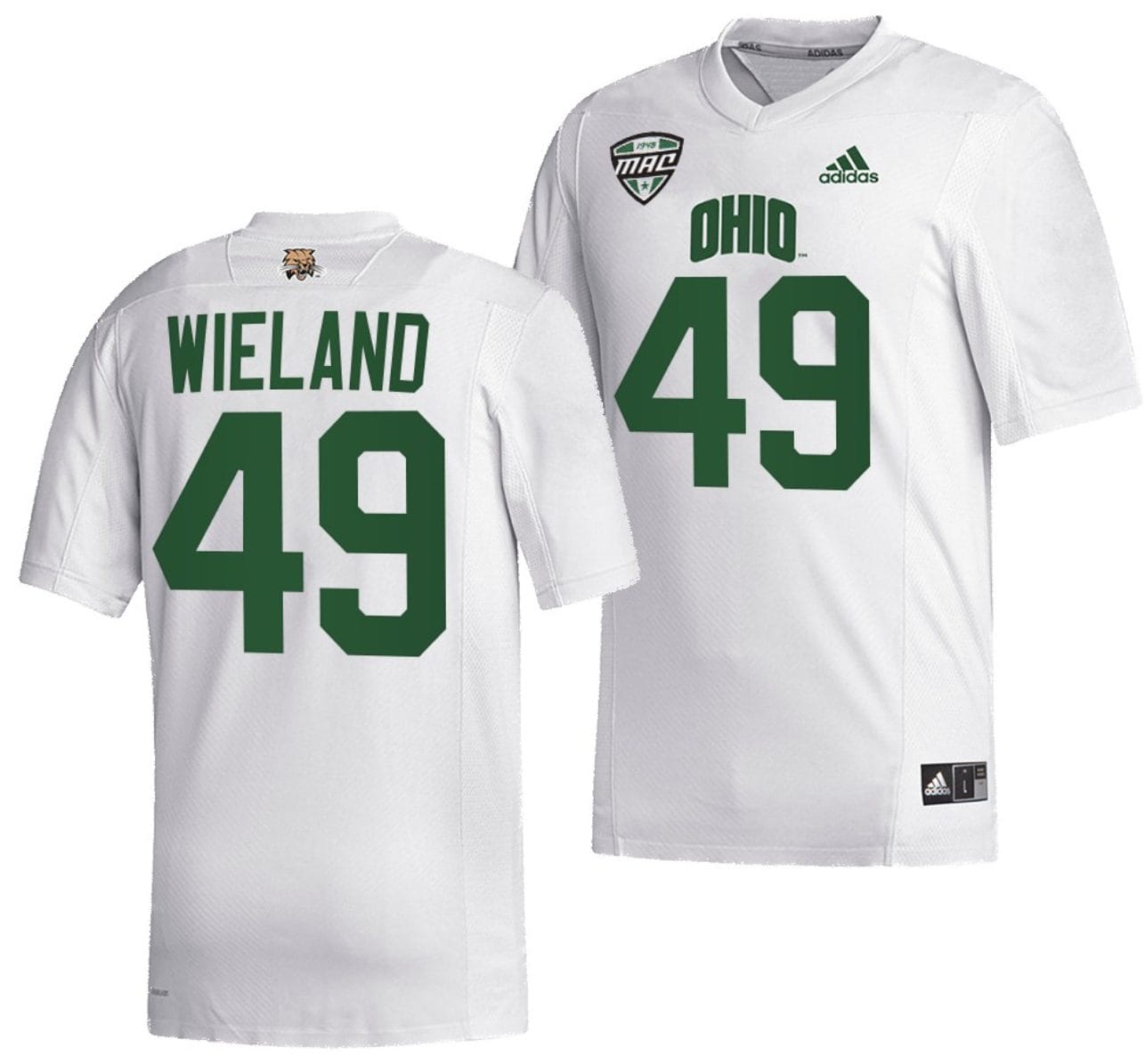 Jonah Wieland Jersey #49 Ohio Bobcats College Football Uniform White 1 Jonah Wieland Jersey #49 Ohio Bobcats College Football Uniform White