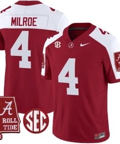 Jalen Milroe Jersey #4 Alabama Crimson Tide Vapor Limited Football Alabama Map Crimson Alternate