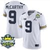 JJ McCarthy Jersey #9 Michigan Wolverines 2023 Big Ten Champions Patch Stitched White
