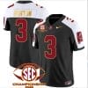 Jermaine Burton Jersey #3 Alabama Crimson SEC Championship 2023 Patch Vapor Gold Football Black Alternate