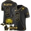 JJ McCarthy Jersey #9 Michigan Wolverines 2023 Big Ten Back to Back Champions Patch Stitched Black Gold