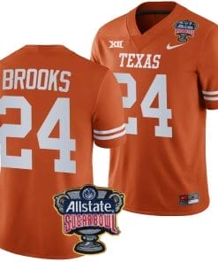 Jonathon Brooks Jersey #24 Texas Longhorns Allstate Sugar Bowl Patch 2024 College Football Orange