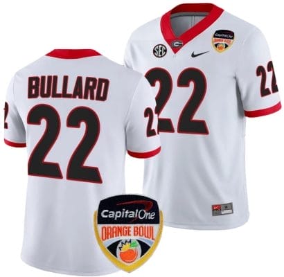 Javon Bullard Jersey #22 Georgia Bulldogs Orange Bowl Patch 2023 College Football White