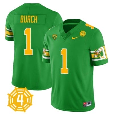 Jordan Burch Jersey #1 Oregon Ducks Honor Spencer Webb Patch Football Green