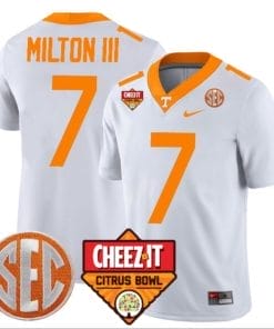 Joe Milton III Jersey #7 Tennessee Volunteers Football Cheez It Citrus Bowl Patch White