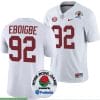 Justin Eboigbe Jersey #92 Alabama Crimson Tide Rose Bowl Game 2024 Patch College Football Playoff White