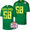 Jackson Powers Johnson Jersey #58 Oregon Ducks Fiesta Bowl Patch 2024 Football Green