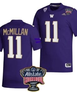 Jalen McMillan Jersey #11 Washington Huskies Allstate Sugar Bowl Patch 2024 College Football Purple