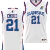 Joel Embiid Jersey #21 Kansas Jayhawks NIL College Basketball Lightweight White