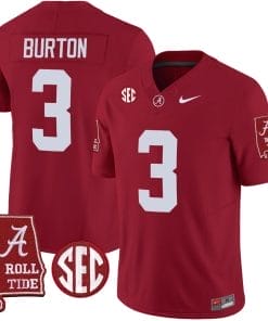 Jermaine Burton Jersey #3 Alabama Crimson Tide Vapor Limited Football Alabama Map Crimson