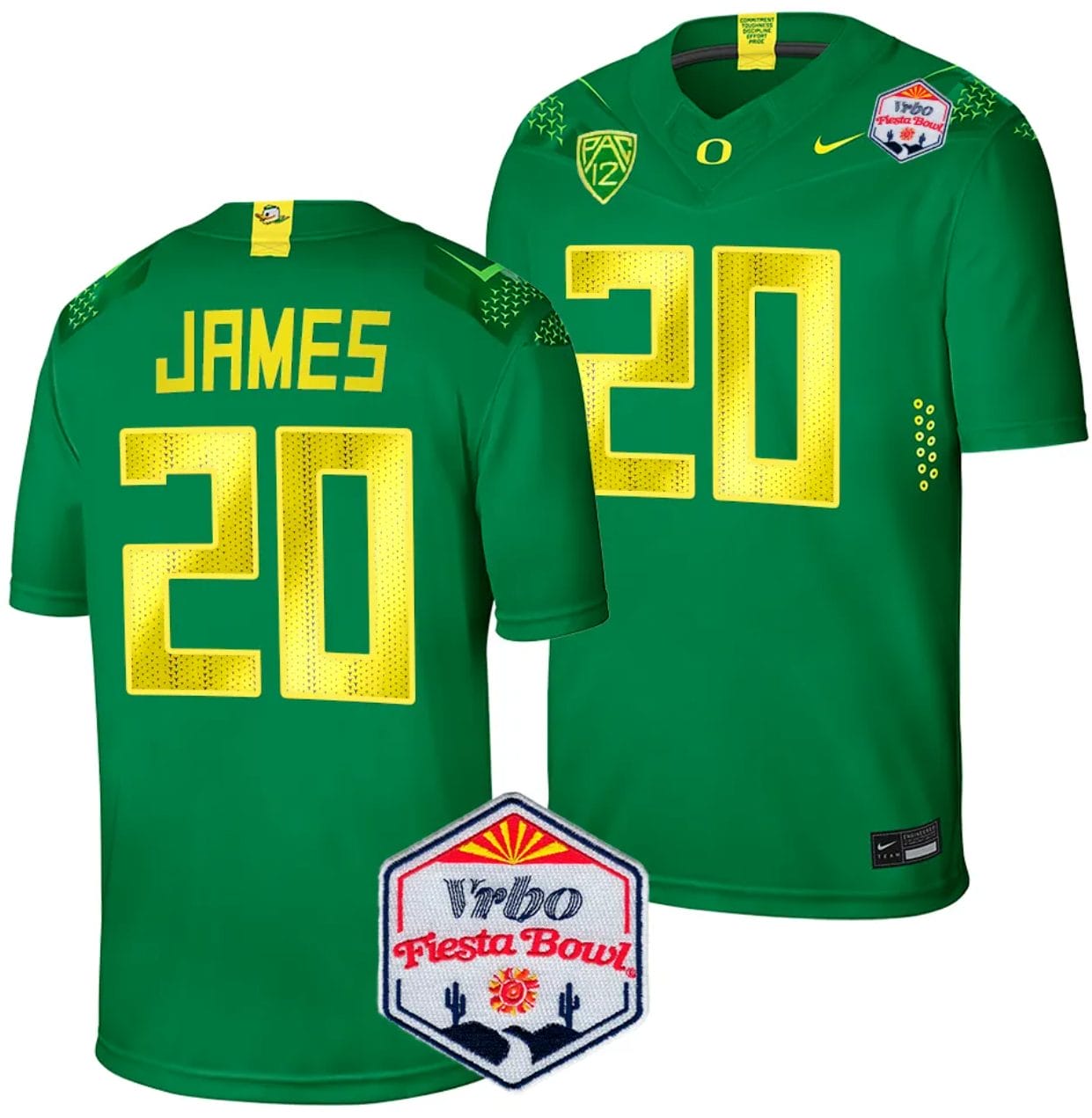 Jordan James Jersey #20 Oregon Ducks Fiesta Bowl Patch 2024 Football Green 1 Jordan James Jersey #20 Oregon Ducks Fiesta Bowl Patch 2024 Football Green