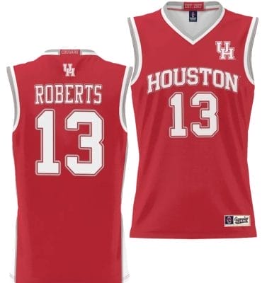 JWan Roberts Jersey #13 Houston Cougars NIL College Basketball Lightweight Red