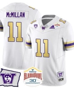 Jalen McMillan Jersey #11 Washington Huskies Alamo Bowl Patch Football Husky Royalty