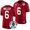 Jam Miller Jersey #6 Alabama Crimson Tide Rose Bowl Game 2024 Patch College Football Playoff Crimson