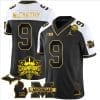 JJ McCarthy Jersey #9 Michigan Wolverines 2023 Big Ten Champions Patch Stitched Gold Alternate