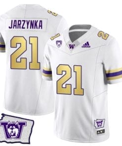 Joe Jarzynka Jersey #21 Washington Huskies Washington Map Patch Football Husky Royalty