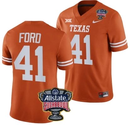 Jaylan Ford Jersey #41 Texas Longhorns Allstate Sugar Bowl Patch 2024 College Football Orange
