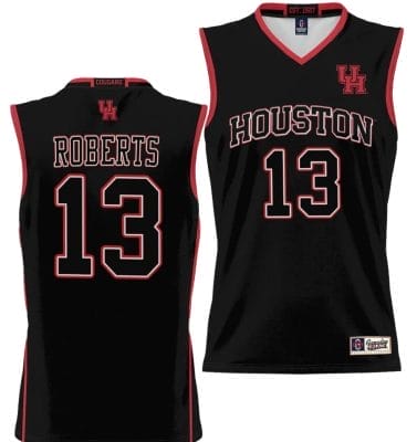 JWan Roberts Jersey #13 Houston Cougars NIL College Basketball Lightweight Black