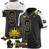JJ McCarthy Jersey #9 Michigan Wolverines 2023 Big Ten Back to Back Champions Patch Stitched Gold Alternate