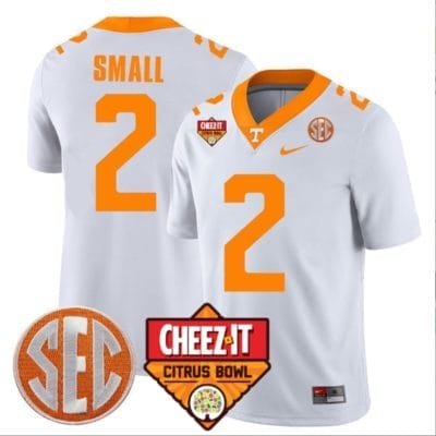 Jabari Small Jersey #2 Tennessee Volunteers Football Cheez It Citrus Bowl Patch White