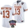 Jordan Whittington Jersey #13 Texas Longhorns Allstate Sugar Bowl Patch 2024 College Football White