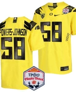 Jackson Powers Johnson Jersey #58 Oregon Ducks Fiesta Bowl Patch 2024 Football Yellow