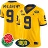 JJ McCarthy Jersey #9 Michigan Wolverines 1000 Wins & Rose Bowl Patch Special Yellow