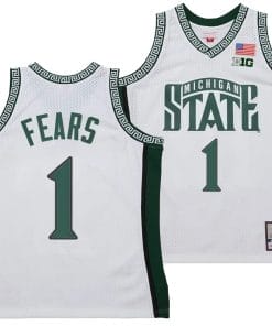 Jeremy Fears Jersey #1 Michigan State Spartans 125th Basketball Anniversary 1999 Throwback White