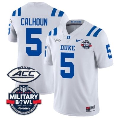 Jalon Calhoun Jersey #5 Duke Blue Devils Football Limited White Military Bowl