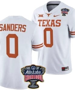 Ja'Tavion Sanders Jersey #0 Texas Longhorns Allstate Sugar Bowl Patch 2024 College Football White