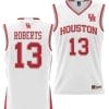 JWan Roberts Jersey #13 Houston Cougars NIL College Basketball Lightweight White
