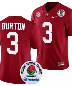 Jermaine Burton Jersey #3 Alabama Crimson Tide Rose Bowl Game 2024 Patch College Football Playoff Crimson