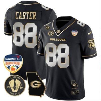 Jalen Carter Jersey #88 Georgia Bulldogs Vapor Limited Orange Bowl Patch Black Limited 8 Jalen Carter Jersey #88 Georgia Bulldogs Vapor Limited Orange Bowl Patch Black Limited