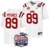 JJ Pegues Jersey #89 Ole Miss Rebels Peach Bowl Patch 2024 College Football White 5 JJ Pegues Jersey #89 Ole Miss Rebels Peach Bowl Patch 2024 College Football White