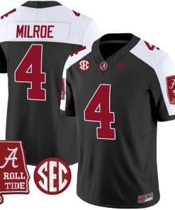 Jalen Milroe Jersey #4 Alabama Crimson Tide Vapor Limited Football Alabama Map Black Alternate