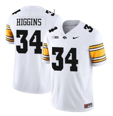 Jay Higgins Jersey #34 Iowa Hawkeyes Vapor Limited College Football White