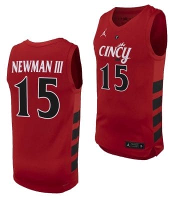 John Newman III Jersey #15 Cincinnati Bearcats College Basketball Replica 2023-24 Red