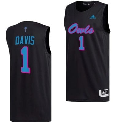 Johnell Davis Jersey #1 FAU Owls College Basketball Replica Black