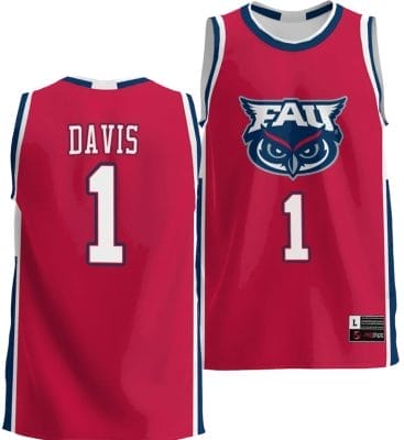 Johnell Davis Jersey #1 FAU Owls NIL College Basketball Lightweight Red 8 Johnell Davis Jersey #1 FAU Owls NIL College Basketball Lightweight Red