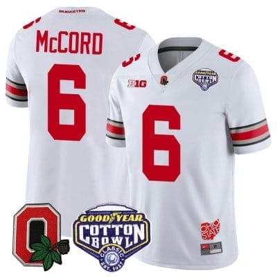 Kyle Mccord Jersey #6 Ohio State Buckeyes Good Year Cotton Bowl Patch Football White 8 Kyle Mccord Jersey #6 Ohio State Buckeyes Good Year Cotton Bowl Patch Football White