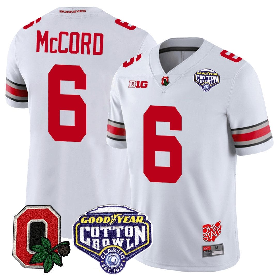 Kyle Mccord Jersey #6 Ohio State Buckeyes Good Year Cotton Bowl Patch Football White 1 Kyle Mccord Jersey #6 Ohio State Buckeyes Good Year Cotton Bowl Patch Football White