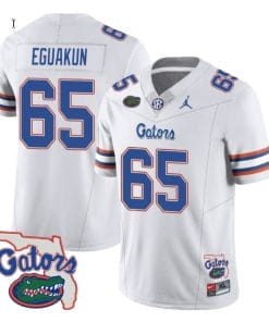 Kingsley Eguakun Jersey #65 Florida Gators Vapor Limited College Football White