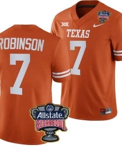 Keilan Robinson Jersey #7 Texas Longhorns Allstate Sugar Bowl Patch 2024 College Football Orange